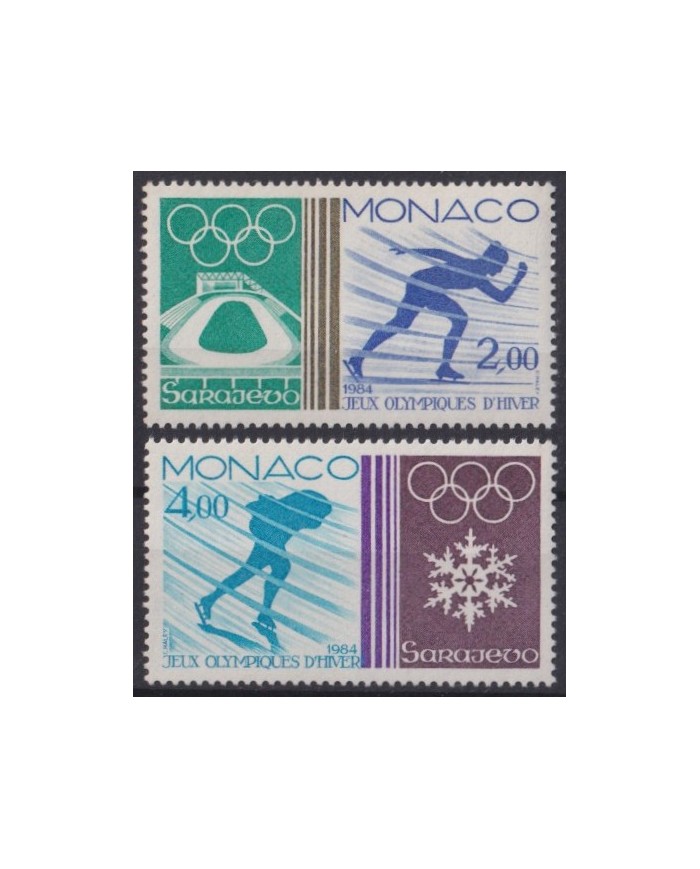 F-EX42942 MONACO MNH 1984 WINTER OLYMPIC GAMES SARAJEVO SKI SKIITING GYMNASTICS.