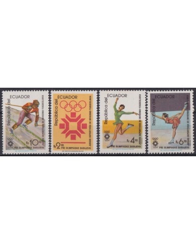 F-EX42858 ECUADOR MNH 1984 WINTER OLYMPIC GAMES SARAJEVO SKI SKIITING GYMNASTICS.