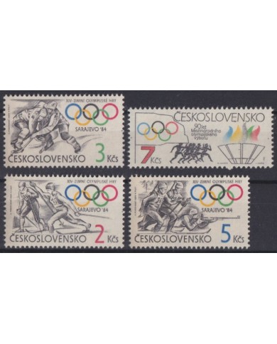F-EX42837 CZECHOSLOVAKIA MNH 1984 WINTER OLYMPIC GAMES SARAJEVO SKI SKIITING.