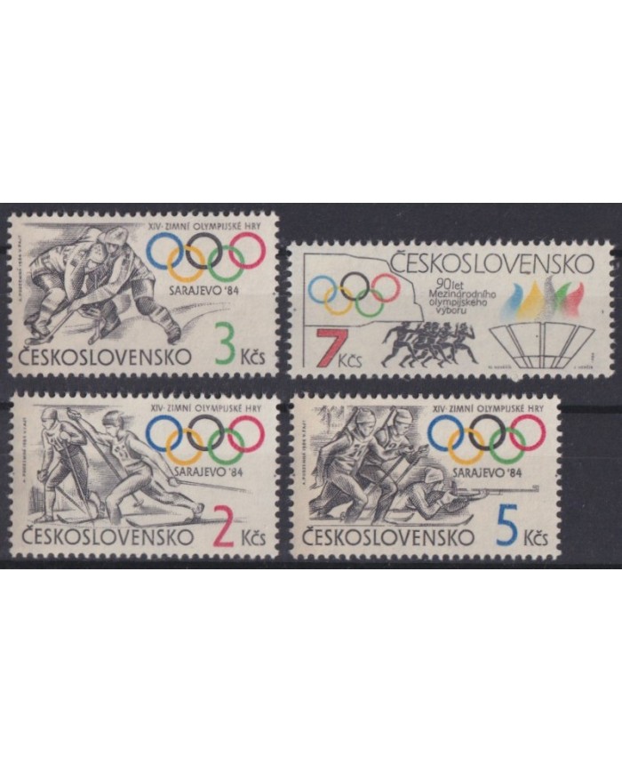 F-EX42837 CZECHOSLOVAKIA MNH 1984 WINTER OLYMPIC GAMES SARAJEVO SKI SKIITING.