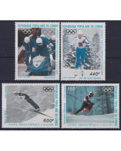 F-EX42849 CONGO MNH 1986 WINTER OLYMPIC GAMES CALGARY SKI SKIITING GYMNASTICS.