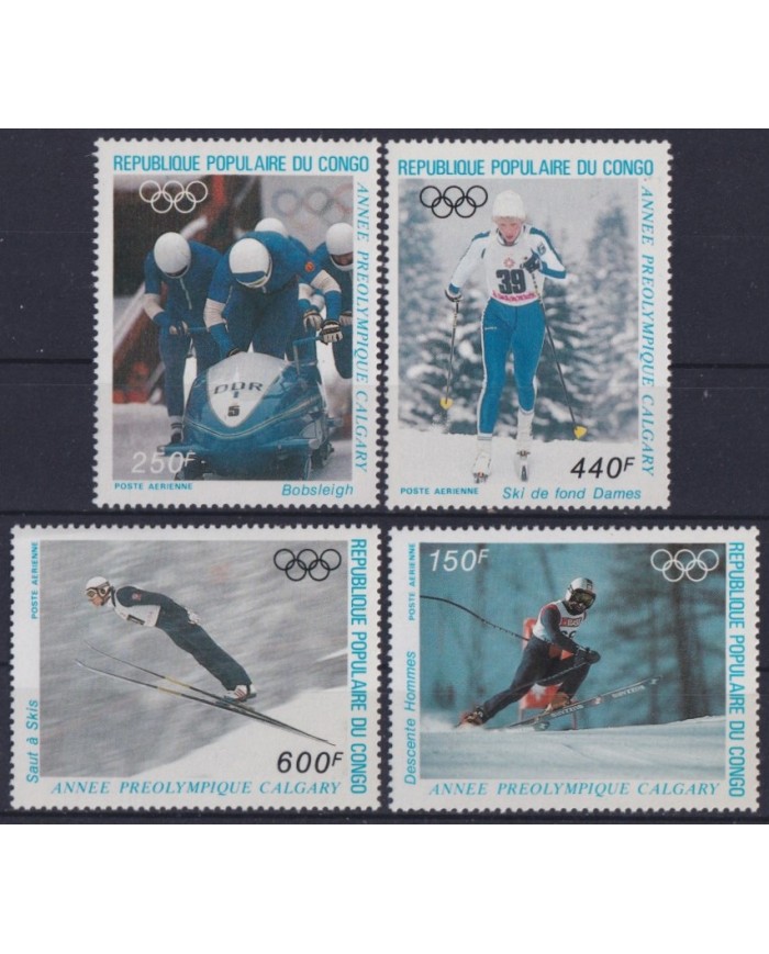 F-EX42849 CONGO MNH 1986 WINTER OLYMPIC GAMES CALGARY SKI SKIITING GYMNASTICS.