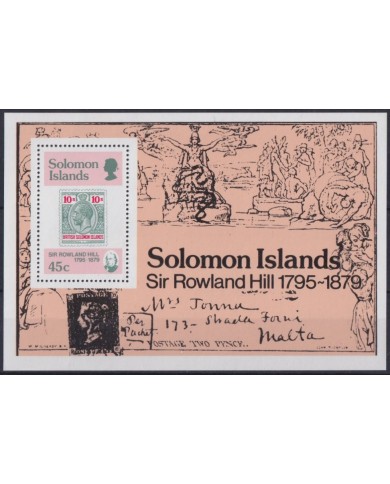 F-EX43038 SOLOMON MNH 1979 CENTENARY OF DEATH ROWLAND HILL.