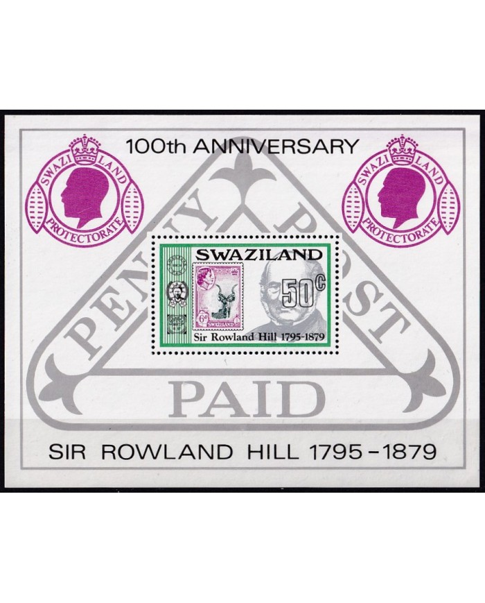 F-EX43050 SWAZILAND MNH 1979 CENTENARY OF DEATH ROWLAND HILL.