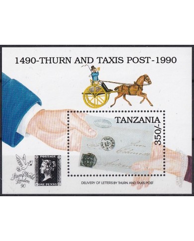 F-EX43053 TANZANIA MNH 1990 THURN & TAXIS POSTAL HISTORY LONDON EXPO.