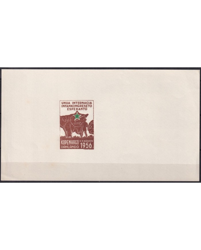F-EX42516 ESPAÑA SPAIN 1956 ESPERANTO INTERNATIONAL CONGRESS DANMARK IMPERF SHEET.
