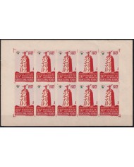F-EX42531 SPAIN ESPAÑA 1957 ESPERANTO CINDERELLA CONGRESS BARCELONA RED-VIOLET.