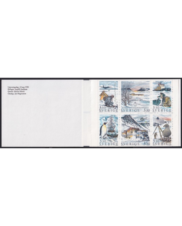 F-EX43475 SWEDEN SVERIGE SUEDE MNH 1989 BOOKLED POLAR FAUNA PHOCA PENGUIN BIRD.