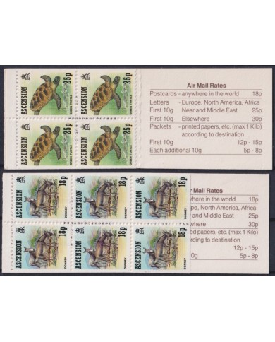 F-EX42804 ASCENSION MNH 1989 BOOKLED TURTLE TORTUGAS DONKEY BURR0.