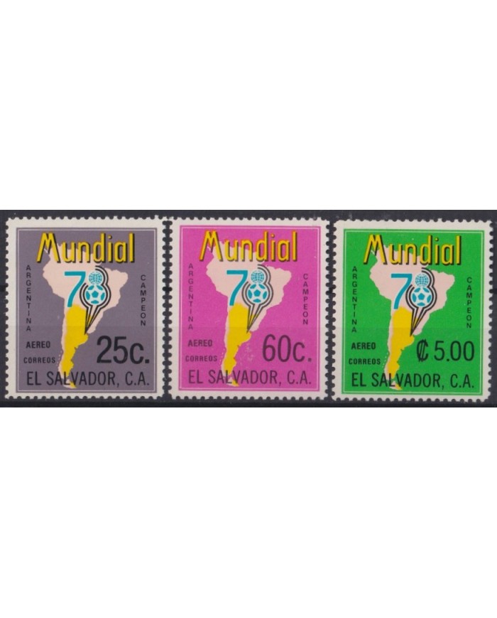 F-EX43005 EL SALVADOR MNH 1978 SOCCER FOOTBALL WORLD CUP ARGENTINA MAP.