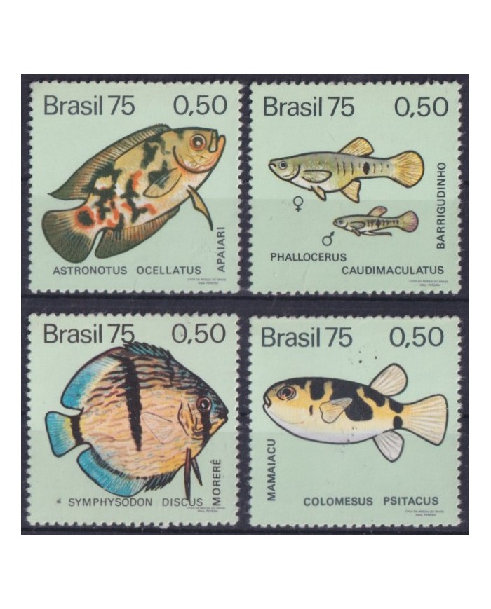 F-EX42824 BRAZIL BRASIL MNH 1975 MARINE WILDLIFE FISH PECES.