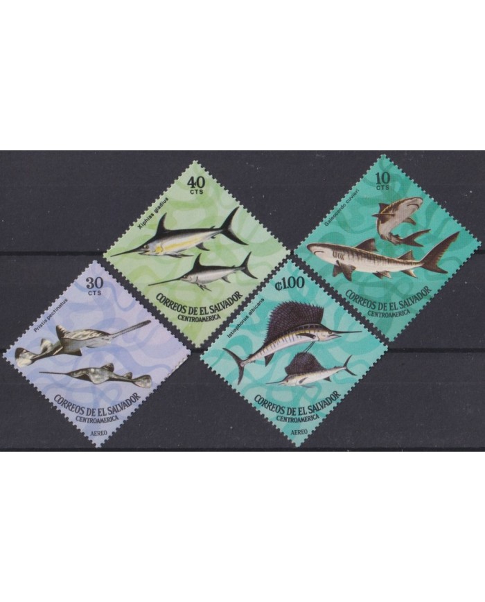 F-EX43463 EL SALVADOR MNH 1971 REEF CORAL MARINE WILDLIFE FISH PECES.