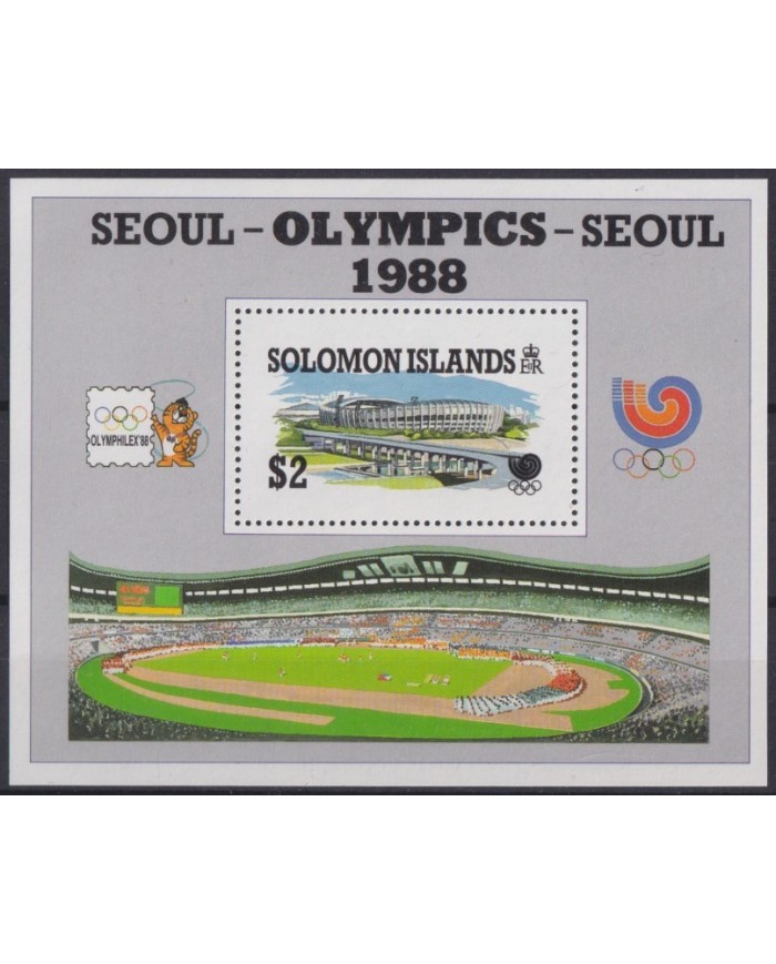 F-EX43036 SOLOMON MNH 1988 SEOUL OLYMPIC GAMES STADIUM.