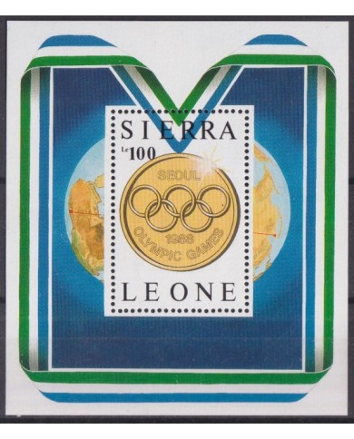 F-EX43031 SIERRA LEONE MNH 1988 SEOUL OLYMPIC GAMES MEDAL.