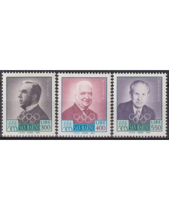 F-EX43020 SAN MARINO MNH 1984 OLYMPIC MAN SAMARANCH KILLANIN VIKELAS.