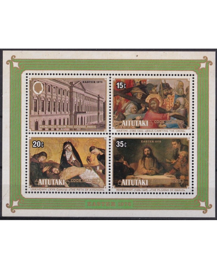 F-EX42790 AITUTAKI MNH 1978 CHRISTMAS EASTER NAVIDAD LOUVRE ART REMBRANDT MARTINI.