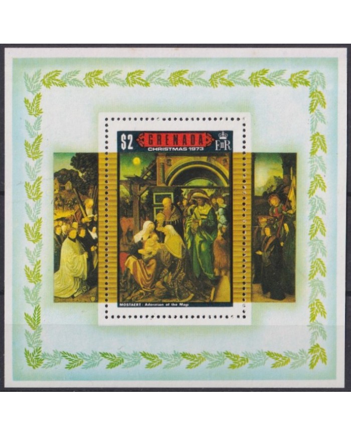 F-EX42873 GRENADA MNH 1973 CHRISTMAS NAVIDAD ART MOSTAERT ADORATION.