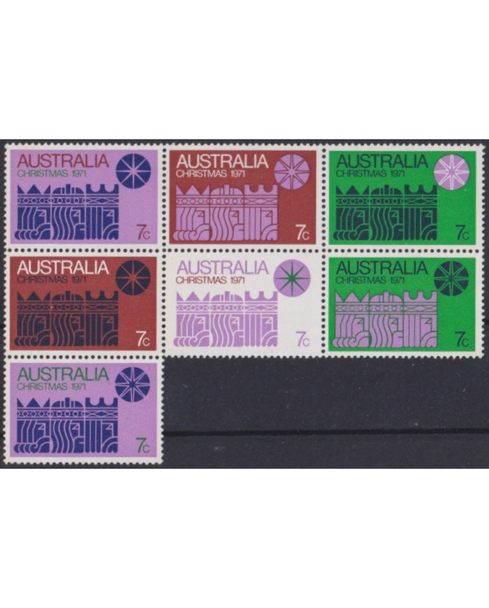 F-EX42807 AUSTRALIA MNH 1971 CHRISTMAS NAVIDAD ART PAINTING DRAWING.