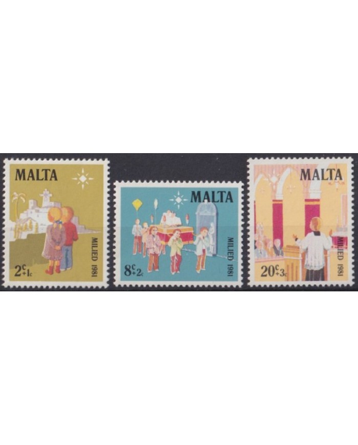 F-EX42918 MALTA MNH 1981 MILIED CHRISTMAS EASTER NAVIDAD ART PAINTING.