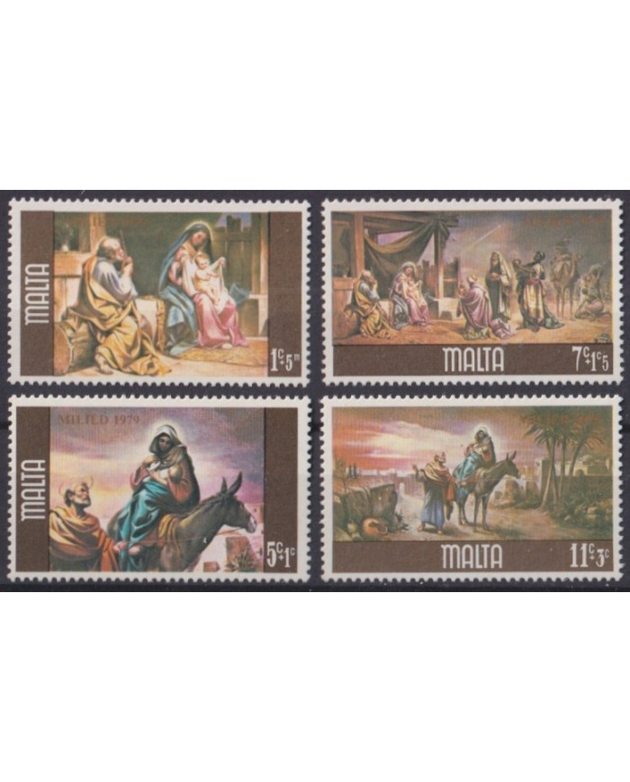 F-EX42919 MALTA MNH 1979 MILIED CHRISTMAS EASTER NAVIDAD ART PAINTING.