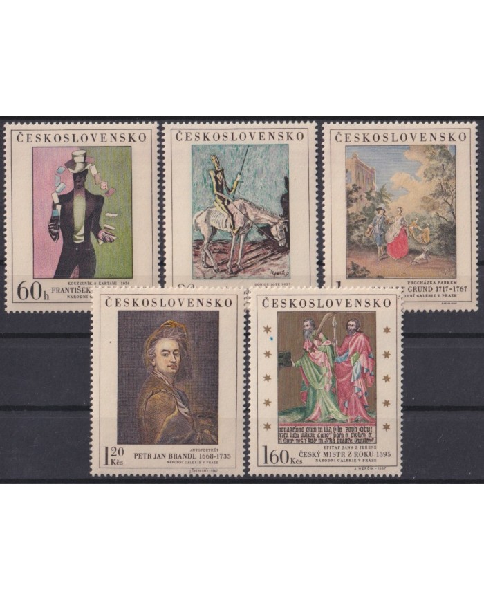 F-EX42838 CZECHOSLOVAKIA MNH 1967 ART PAINTING GALLERY.