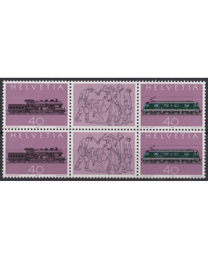 F-EX43478 SWITZERLAND MNH 1982 100th GOTTHARD RAILROAD RAILWAYS.