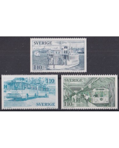 F-EX43474 SWEDEN SVERIGE SUEDE MNH 1977 RAILROAD RAILWAYS SHIP METRO BUS.