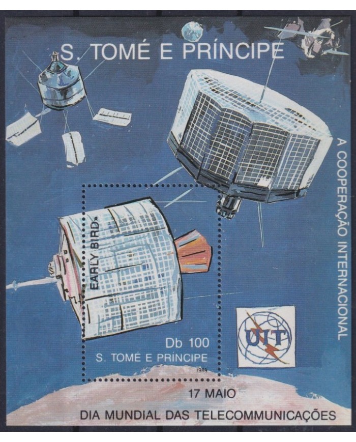 F-EX43011 SAO TOME I PRINCIPE MNH 1989 UIT SATELLITE EARLY BIRD TELECOMMUNICACTION