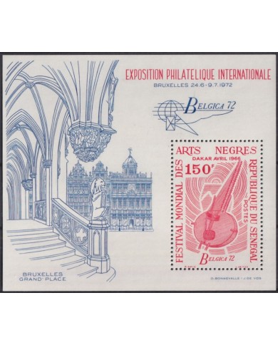 F-EX43023 SENEGAL MNH 1972 AFRICAN ART FESTIVAL PHILATELIC EXPO BRUXELLES MUSIC