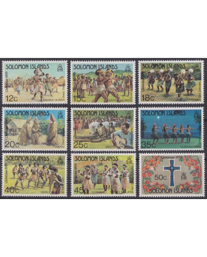 F-EX43035 SOLOMON MNH 1983 CHRISTMAS NAVIDAD TRADITIONAL DANCE COSTUMES