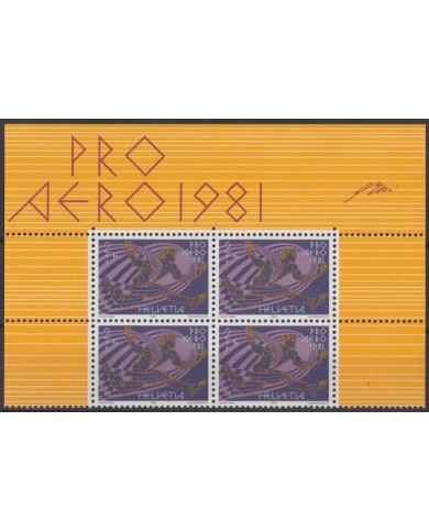F-EX43477 SWITZERLAND MNH 1981 PRO AEREO BLOCK 4.