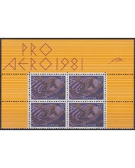 F-EX43477 SWITZERLAND MNH 1981 PRO AEREO BLOCK 4.