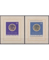 F-EX43932 ALBANIA MNH 1964 MOON SPACE COSMOS PERF + IMPERF.