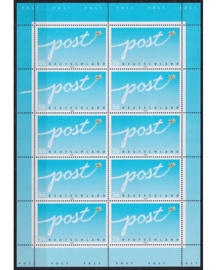 F-EX43702 GERMANY MNH 2002 FLIGHT POST AVION AIRPLANE SHEET.
