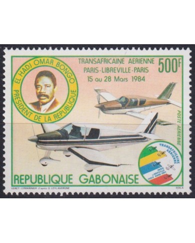 F-EX43520 GABON MNH 1984 AVION AIRPLANE TRANSATLANTIC FLIGHT.