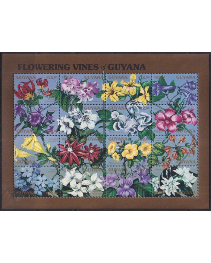 F-EX43714 GUYANA MNH 1990 FLORES FLOWER ORCHID ORQUIDEAS.