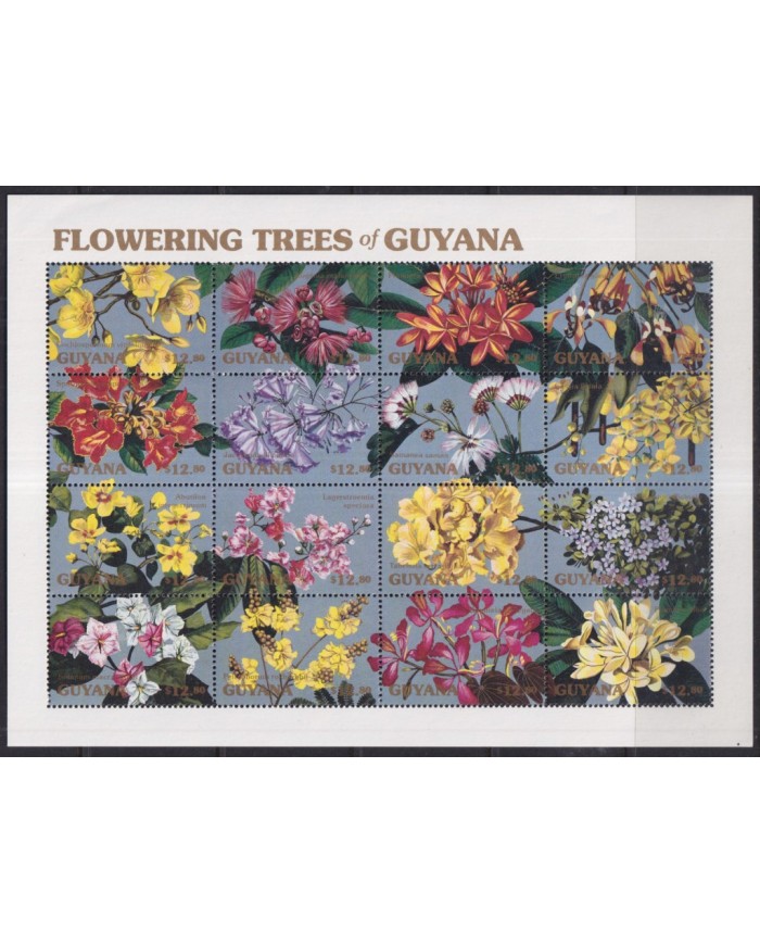 F-EX43715 GUYANA MNH 1990 FLORES FLOWER ORCHID ORQUIDEAS.