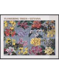 F-EX43715 GUYANA MNH 1990 FLORES FLOWER ORCHID ORQUIDEAS.