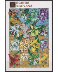 F-EX43716 GUYANA MNH 1990 FLORES FLOWER ORCHID ORQUIDEAS.
