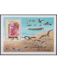 F-EX43969 GRENADINES & ST VINCENT MNH 1990 BIRD AVES & FLORES FLOWER.