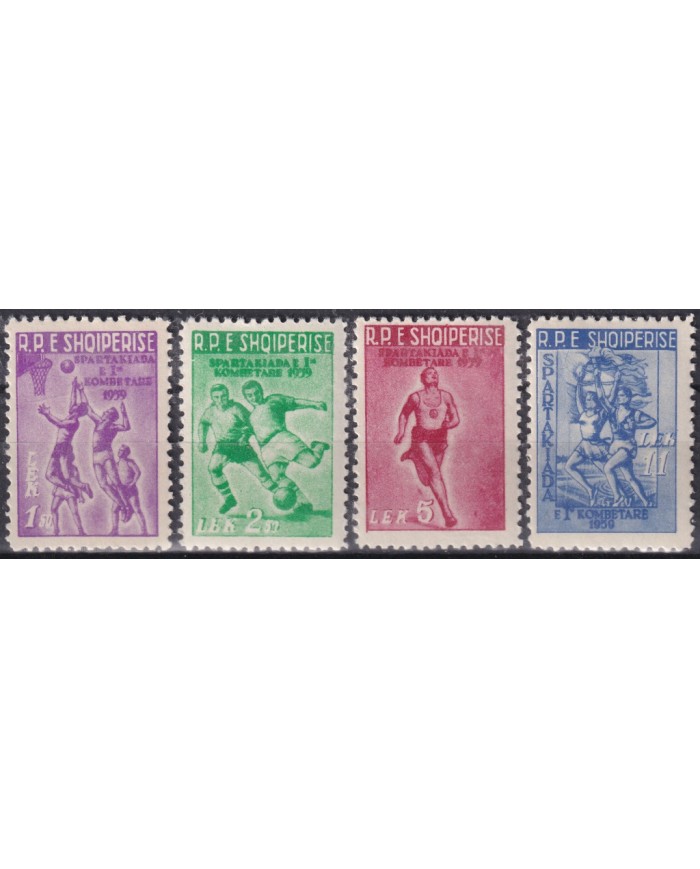 F-EX43673 ALBANIA MH 1959 SPARTAKIAN GAMES ATHLETISM SOCCER BASKETBALL.