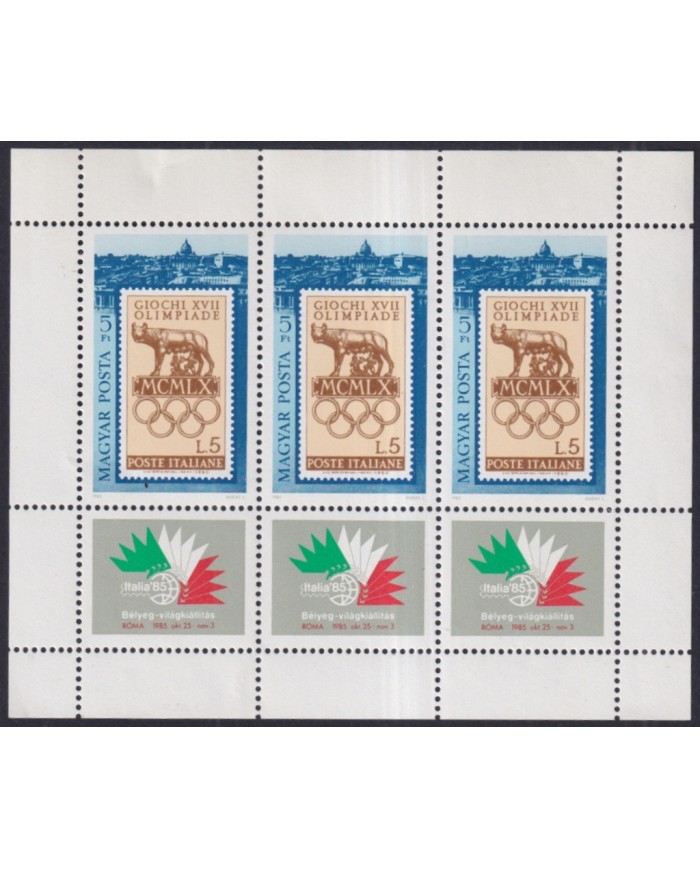 F-EX43976 HUNGARY MH 1985 GAMES ITALY PHILATELIC EXPO.