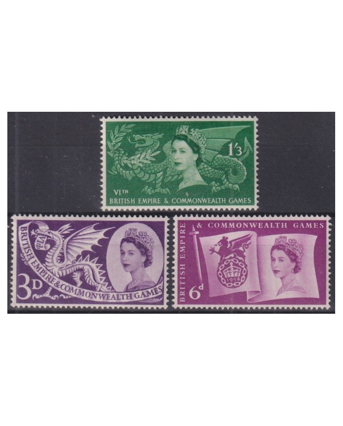 F-EX43676 ENGLAND UK MH 1958 COMMOWEALTH GAMES.
