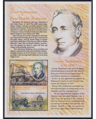 F-EX43389 GRENADA CARRIACOU MARTINIQUE MNH 2000 PUBLIC RAILWAYS RAILROAD.