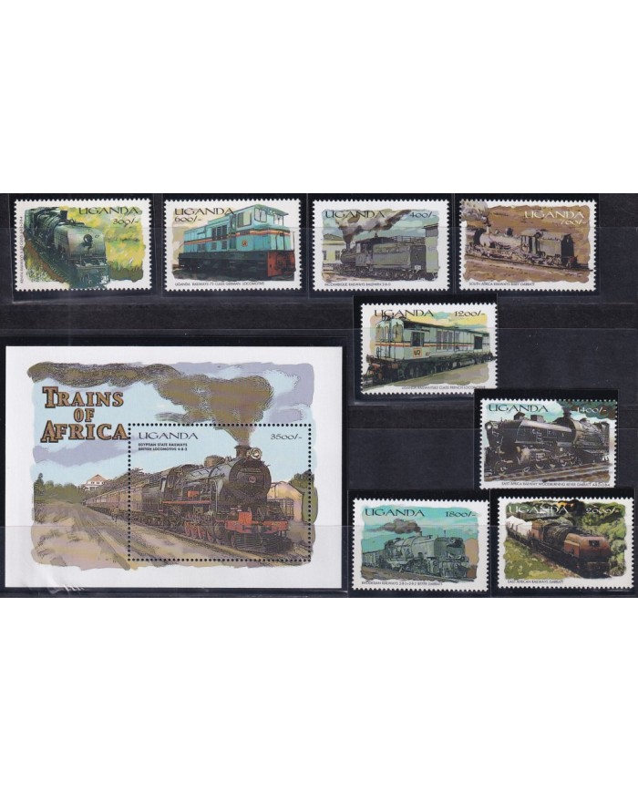 F-EX42574 UGANDA MNH 2000 AFRICAN HISTORIC RAILWAYS RAILROAD FERROCARRIL.