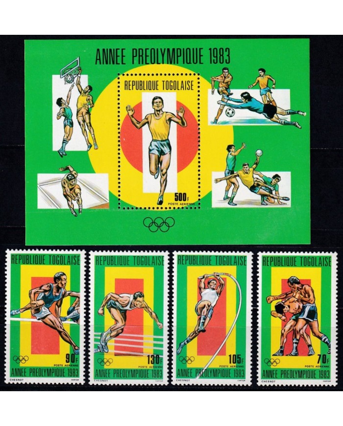 F-EX42454 TOGO MNH 1983 LOS ANGELES OLYMPIC GAMES ATHLETISM BOXING SOCCER.