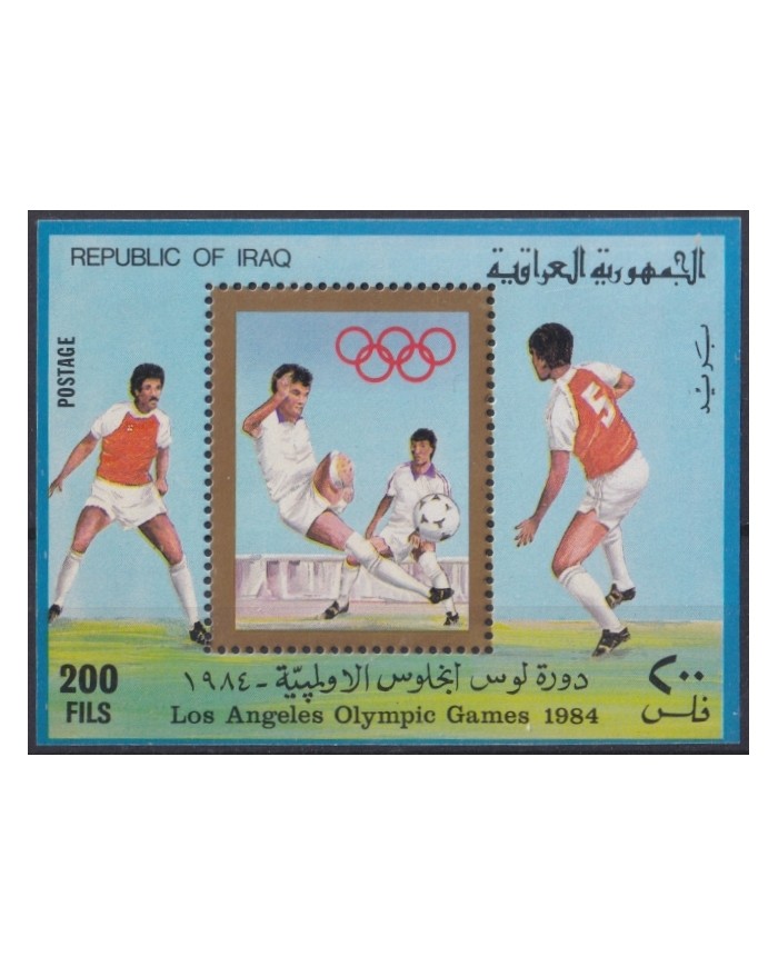 F-EX43608 IRAQ MNH 1984 OLYMPIC GAMES LOS ANGELES SOCCER FOOTBALL.