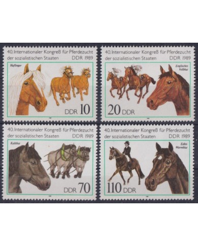 F-EX43294 GERMANY DDR MNH 1989 FAUNA HORSE CABALLOS.