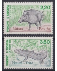 F-EX43298 ANDORRA MNH 1989 FAUNA NATURA WILD PIG TRITON LIZARD GECKO.
