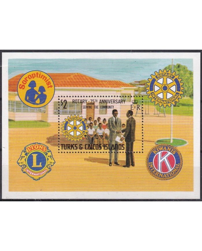 F-EX43065 TURKS & CAICOS MNH 1980 75th ANNIV ROTARY CLUB LIONS SOROPTIMIST KIWANIS.